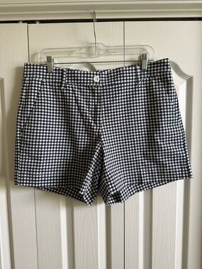 Nautica Navy and White Gingham Women's Shorts 5” Inseam